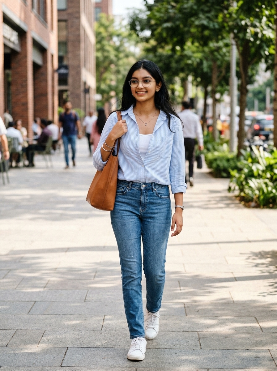 Striped Shirt and Denims